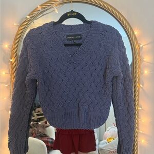 Kendall & Kylie Lavender V-Neck Sweater